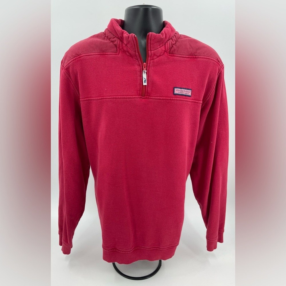 Vineyard Vines "Shep Shirt" Long Sleeve Sweater Dark Red 1K0337 1/4 Zip Mens XL‎